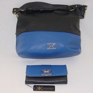 Kim Kardashian Black&Blue handbag&matching purse